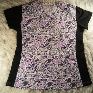 Green Town Scrub Top Size Sm